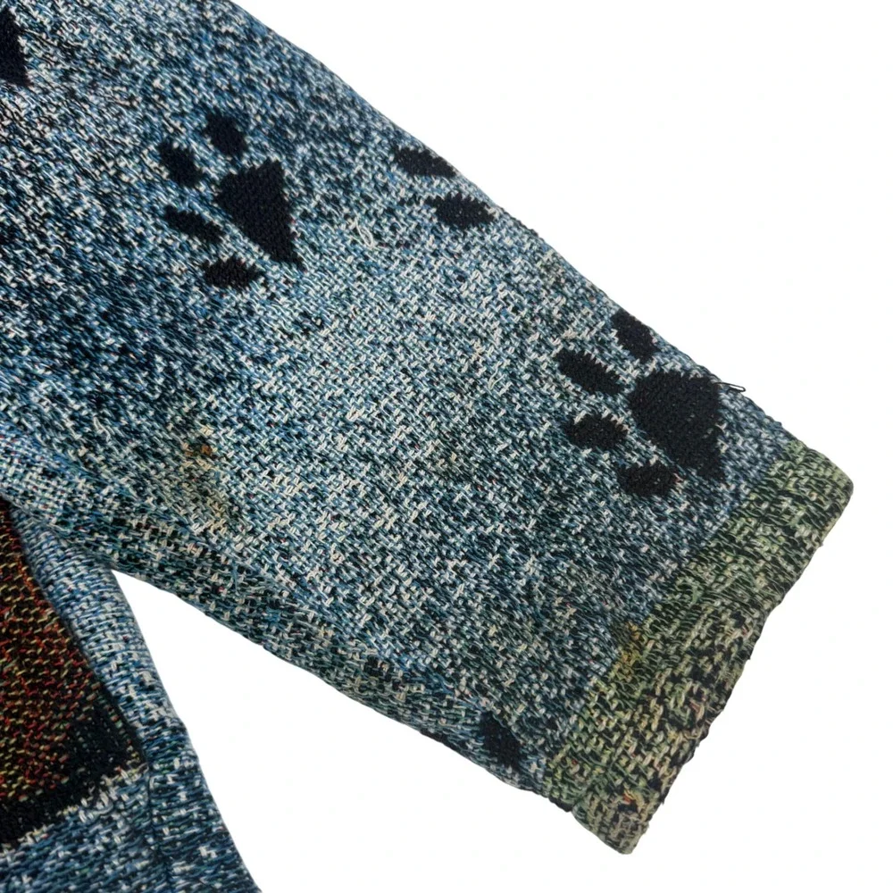 Vintage Cardigan Dachshund Weiner Dog Sweater Sugar Street Weavers Button Medium - Picture 7 of 12